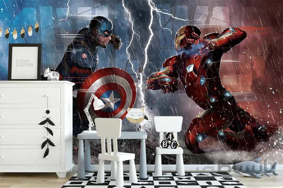 کاغذ دیواری سه بعدی طرح نبرد انتقام جویان