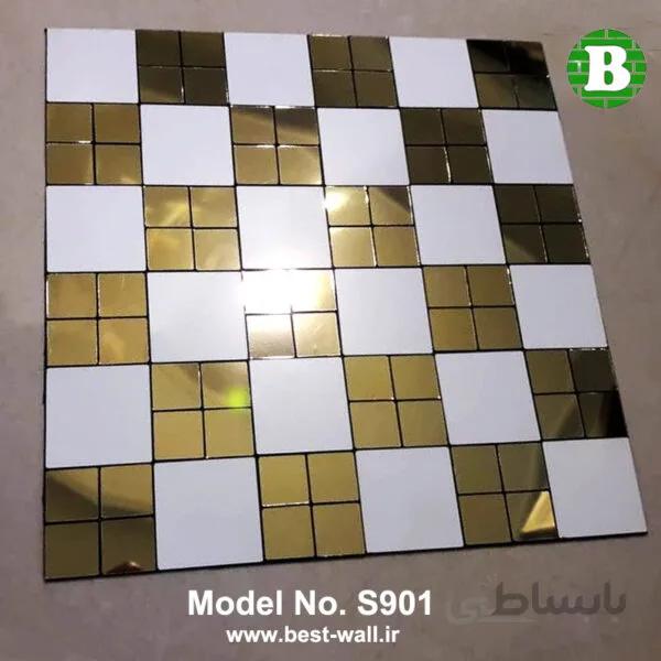 بین کابینتی بدون بند مربعی طلایی سفید S901