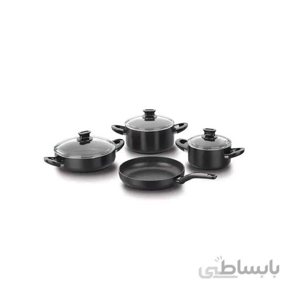 سرویس قابلمه گرانیتی ۷ پارچه کرکماز مدل لینا پلاس ا 7-piece Karkamaz granite pot service, model Lina Plus