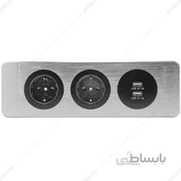پریز برق روکار با درپوش مگنتی سیلور فانتونی مدل N326 ا Fantoni N326 Power outlet