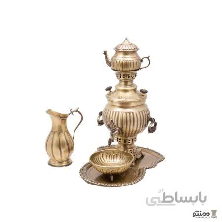 سرویس سماور ذغالی برنجی 5 پارچه مدل توپی کد 03
Brass charcoal samovar ball model code 03