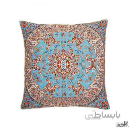 جفت روکش کوسن ترمه طرح شاهسوند رنگ آبی