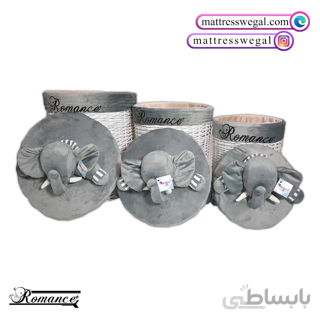 سبد استوانه ای درب دار مدل فیل رومنس