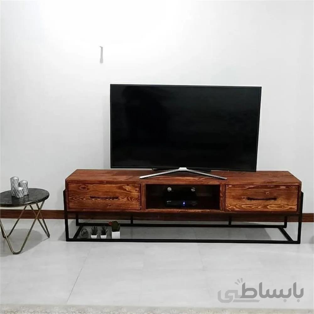 میزتلویزیون تلفیق چوب و فلز ا TV table combining wood and metal