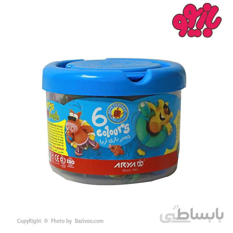 خمیر بازی سطلی 6 رنگ آریا