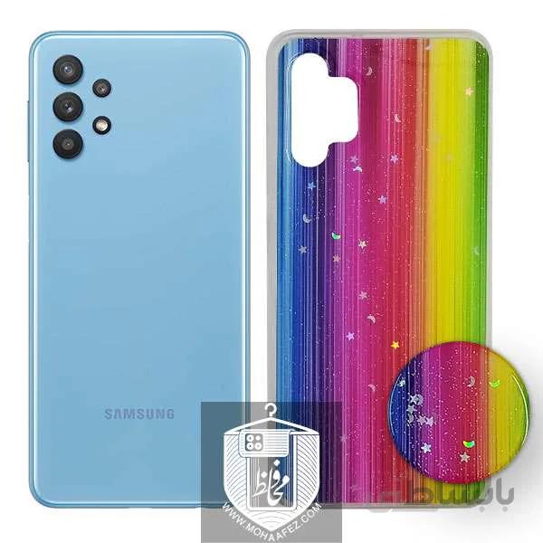 قاب رنگین کمانی سامسونگ Galaxy A32 4G پاپ سوکت دار کد SA489C
