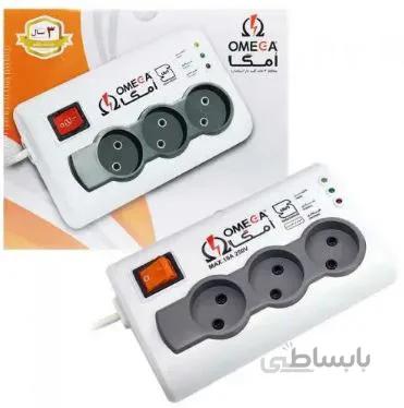 محافظ برق صوتی تصویری ۳ خانه Omega P3000 1.5m