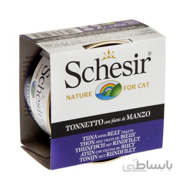کنسرو گربه با طعم ماهی تن و گوشت گاو شسیر – Schesir Tuna With Beef