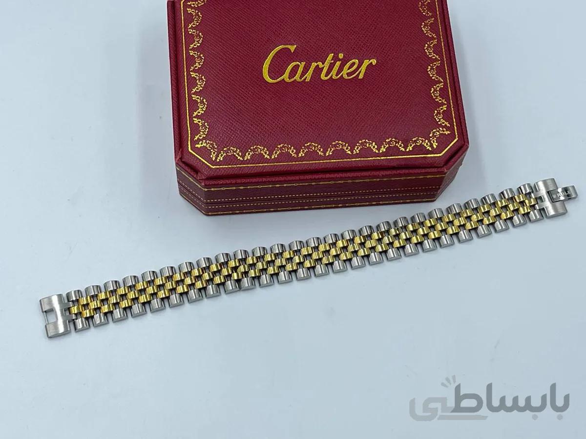 دستبند رولکس پهن سفید طلایی
