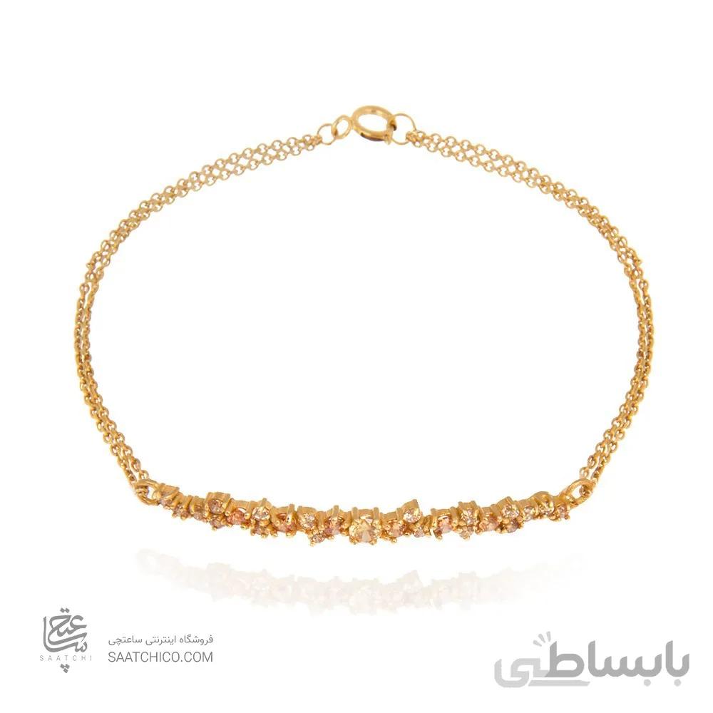 دستبند طلا زنانه با نگین به رنگ سیترین CB324A