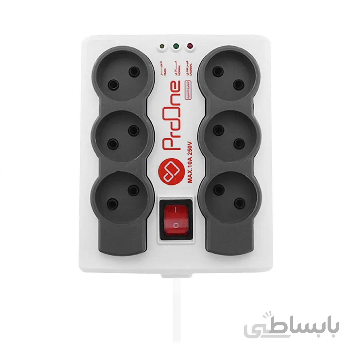 چند راهی برق 6 خانه آنالوگ ProOne کلید دار 5 متری مدل PPS610