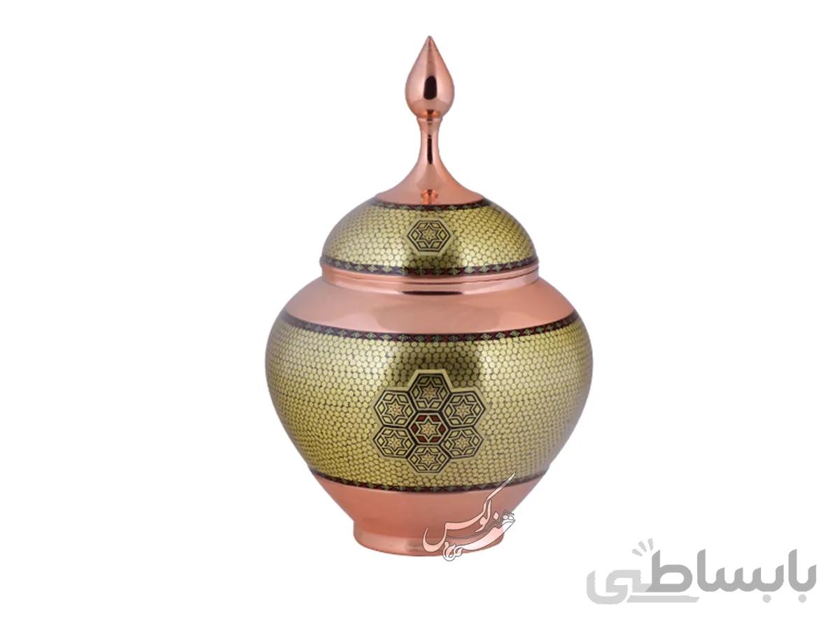 قندان مس و خاتم سیبی بزرگ ممتاز