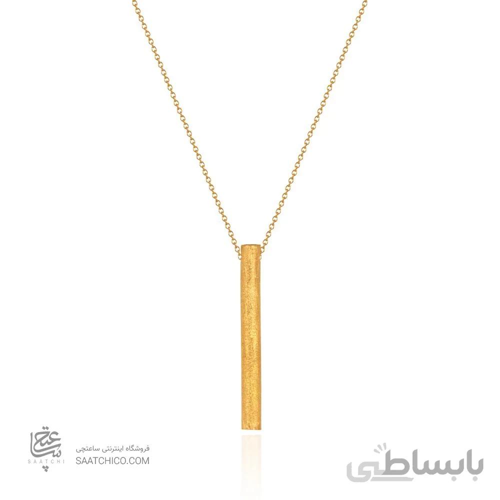 گردنبند طلا با آویز لوله ای مات کد CN352