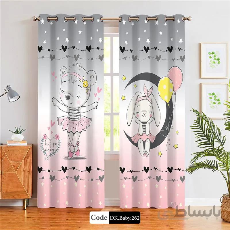 پرده پانچی (هازان و مخمل)کد DK.Baby.262 طرح نوزاد بچه خرس بالرین