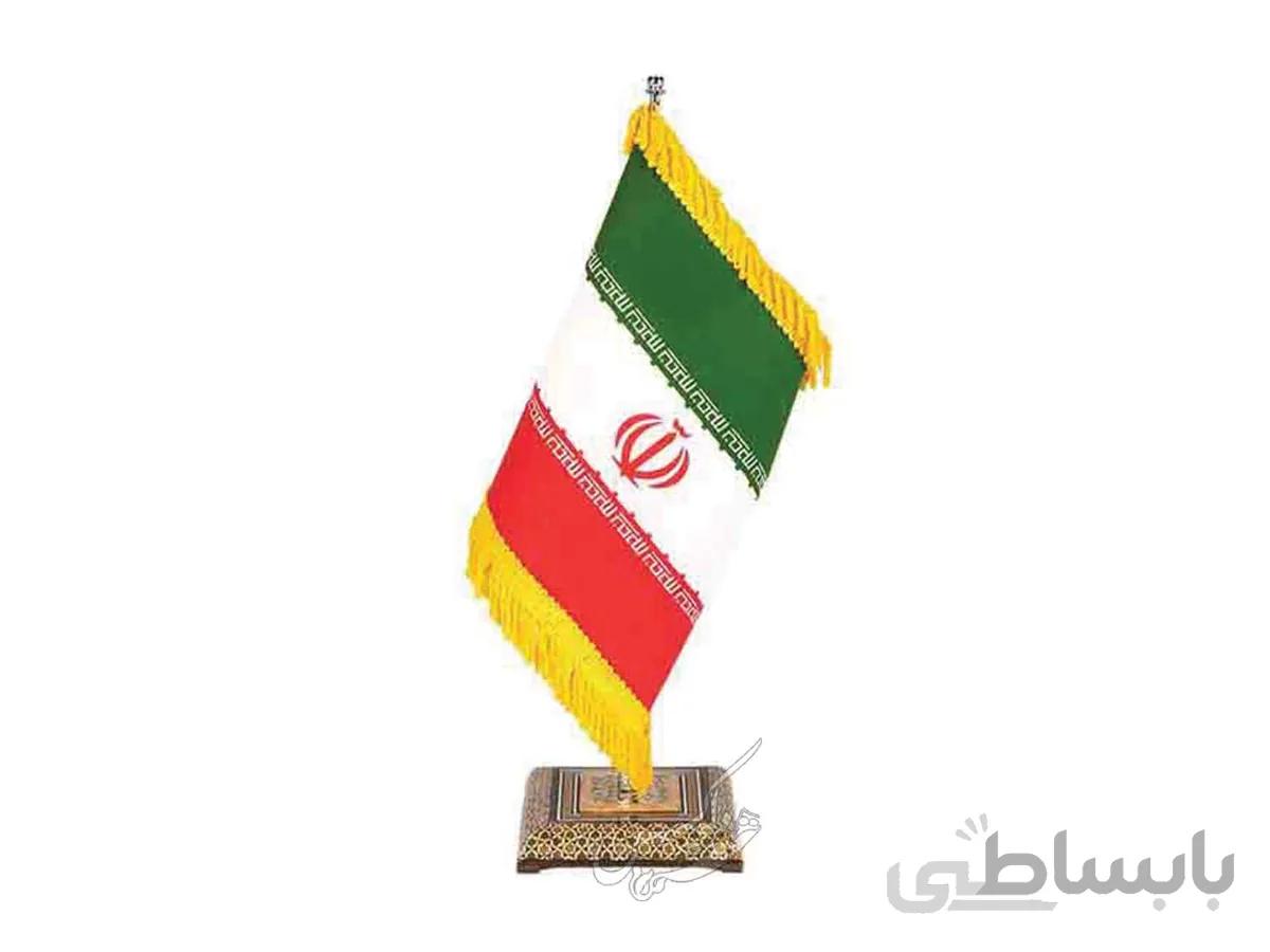پرچم ایران رومیزی خاتم کاری
