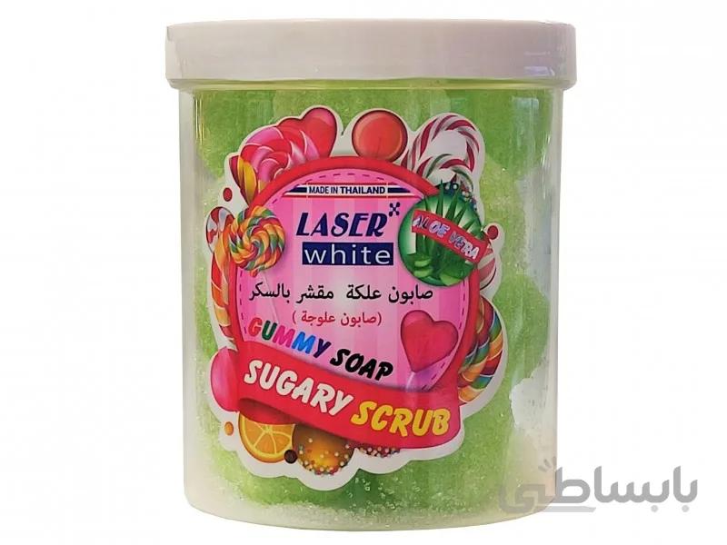 صابون اسکراب شکر روشن کننده صورت و بدن لیزر وایت (نیترو کانادا)300 گرمی