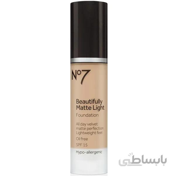 کرم پودر مات نامبر سون No7 مدل BEAUTIFULLY MATTE LIGHT حجم ۳۰ میل | بسیار سبک، SPF15+