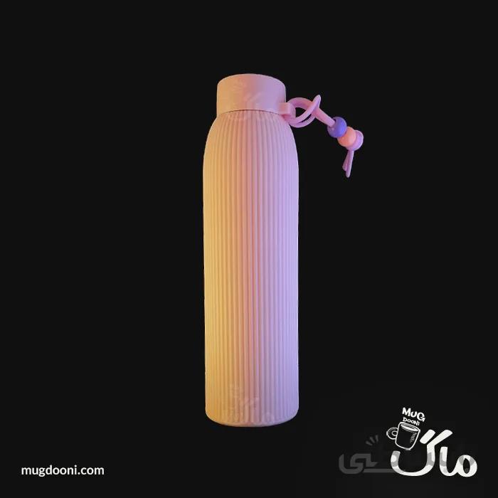 بطری آب شیشه‌ای فانتزی روکش رنگی