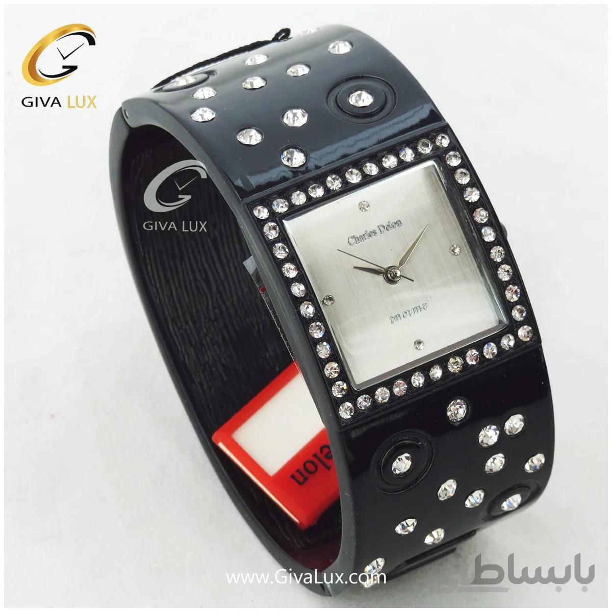 ساعت مچی دستبندی چارلز دلون نگین دار مدل 4556L