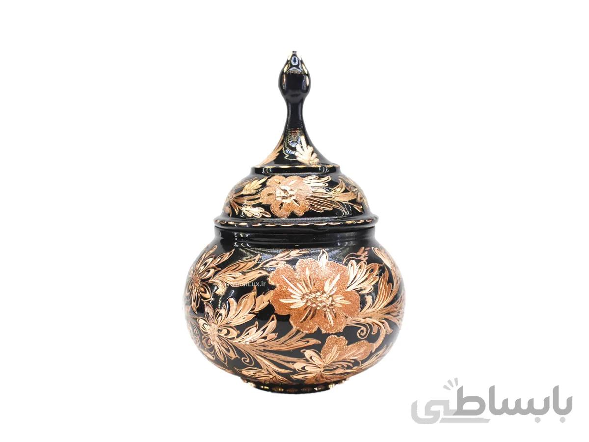 قندان حکاکی روی مس کوچک