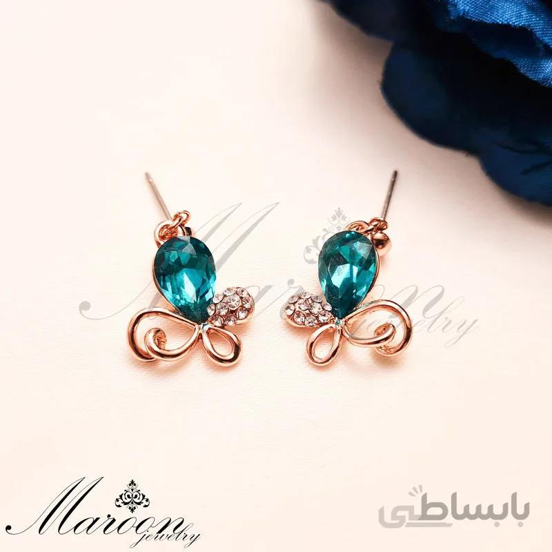 گوشواره پروانه آبی مارون CG103