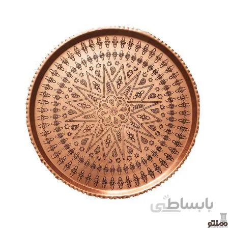 سینی مسی زنجان طرح گرد سایز 5