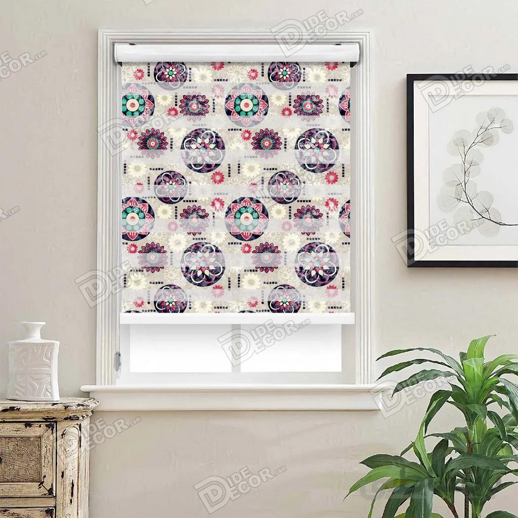 پرده زبرا چاپی دو رو طرح دار کد ZMP-505