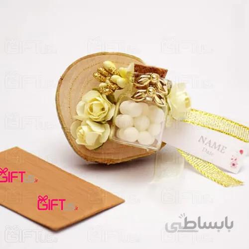 گیفت چوبی بطری برگ زیتونی