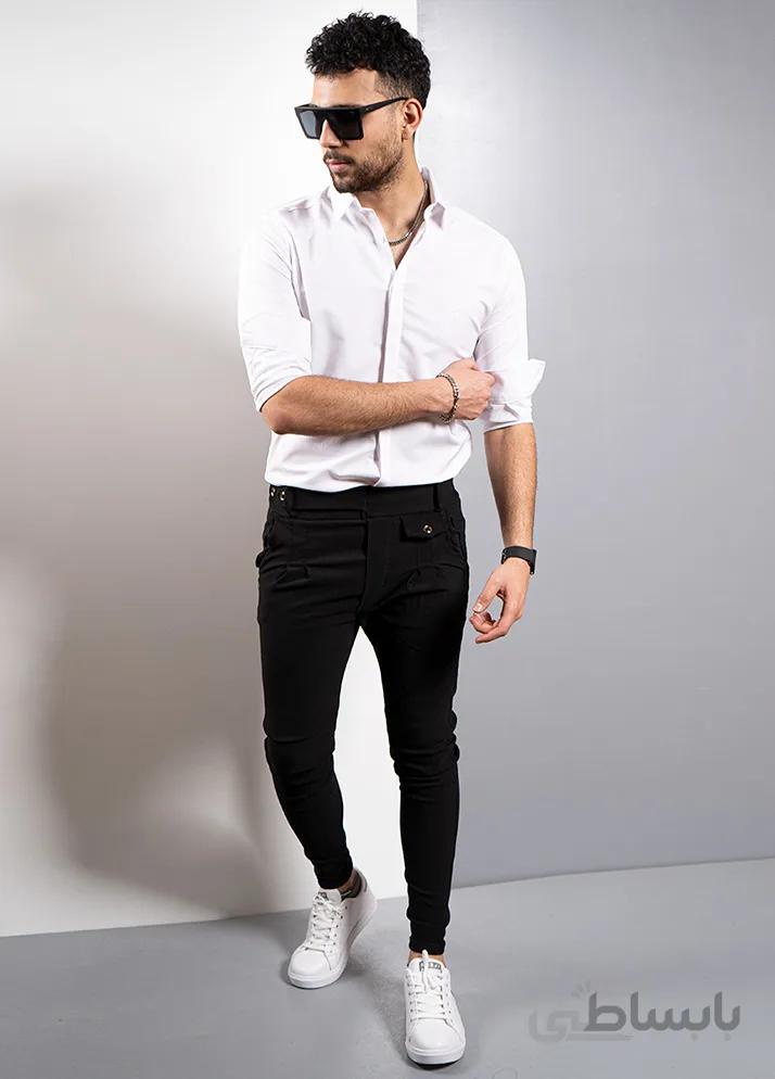 شلوار مردانه مشکی مدل Aflak
