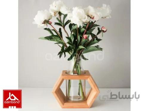 گلدان شش ضلعی چوبی ا گلدان شش با چوب درختان میوه یا جنگلی
