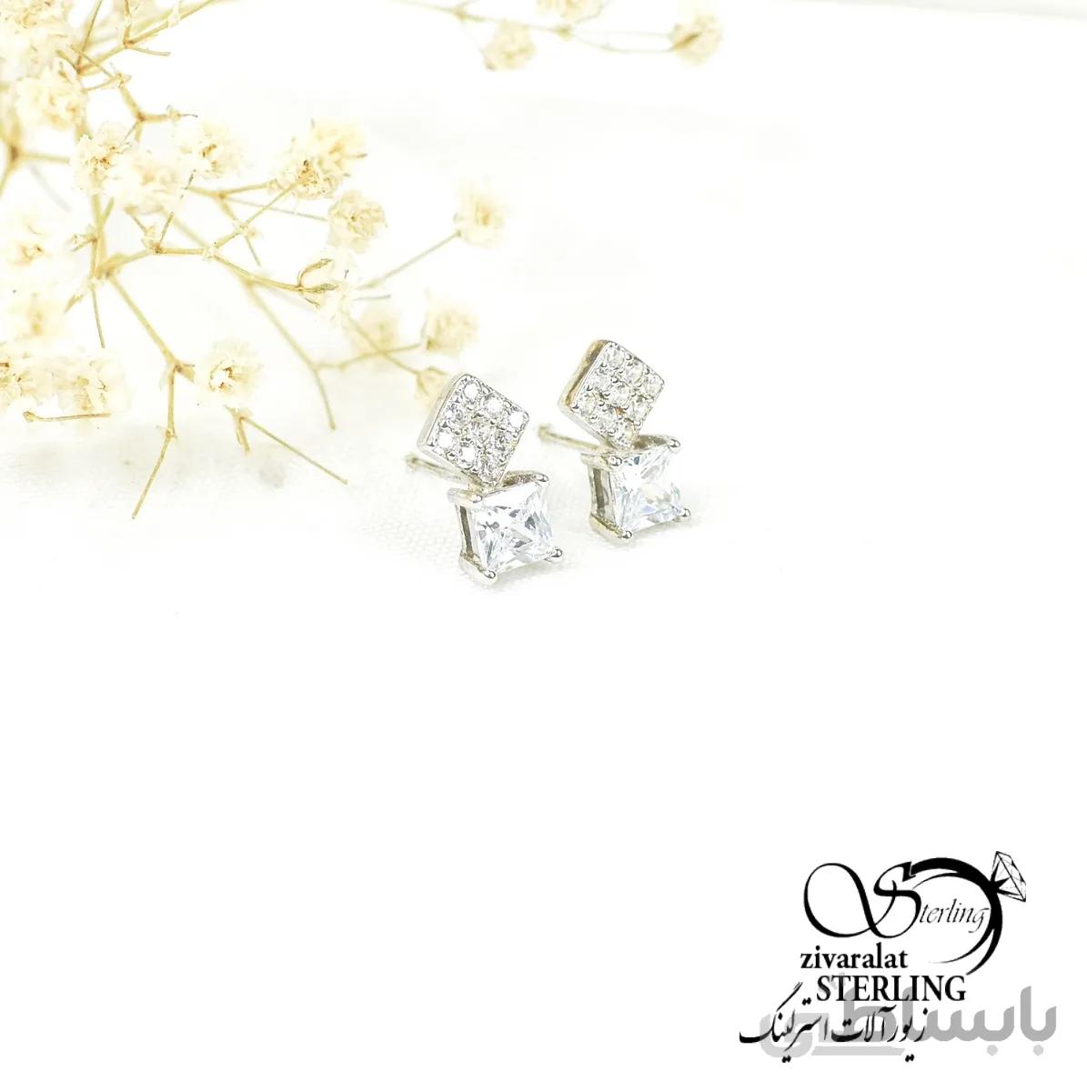گوشواره میخی نقره کد 6230