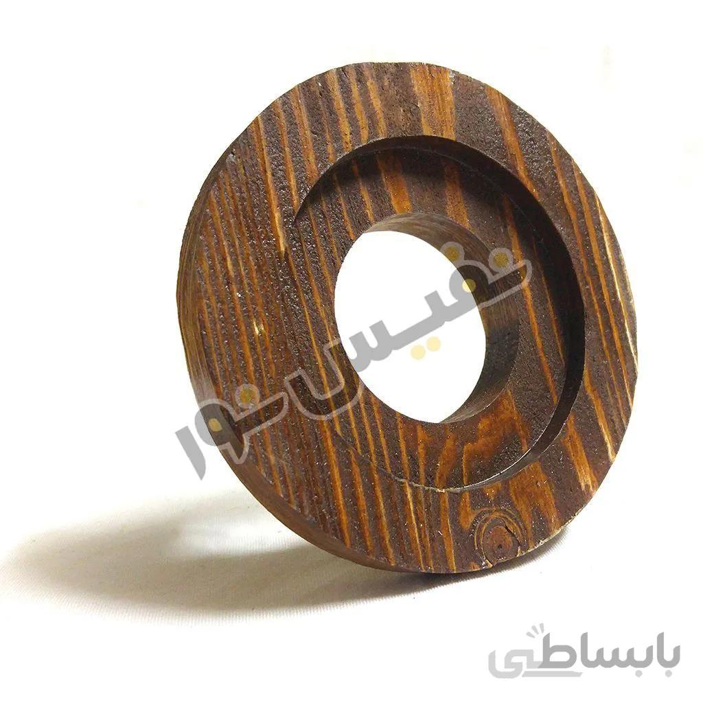 قاب هالوژن چوبی تخت دایره حاشیه دار کد 1228