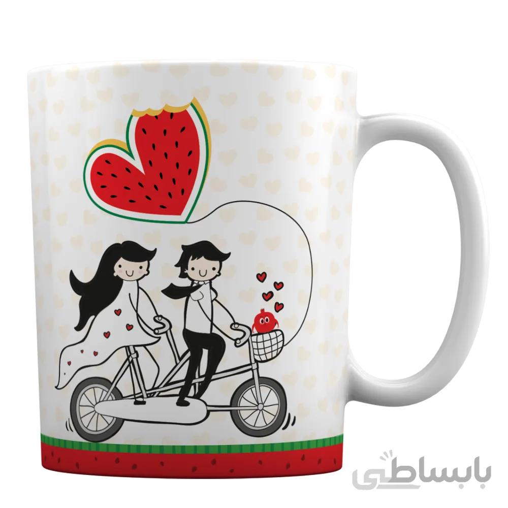 ماگ سرامیکی افراتوس طرح یلدای عاشقانه