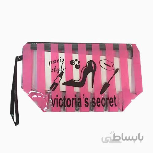 کیف لوازم آرایش شفاف ویکتوریا سکرت مدل PARIS STYLE ا Clear cosmetic bag Victoria Secret model PARIS STYLE