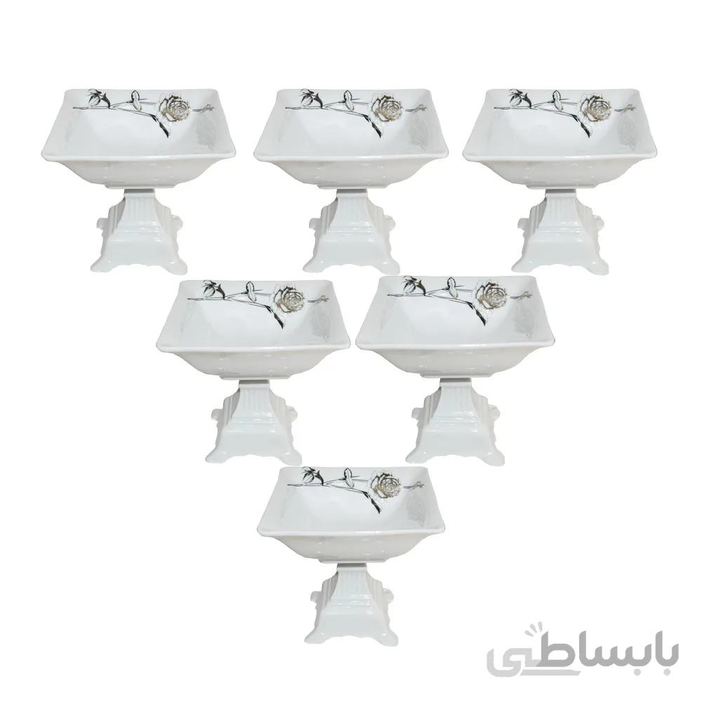 مجموعه ظروف هفت سین 6 پارچه مدل مهتاب