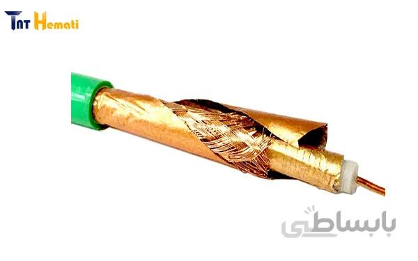 کابل کواکسیال کابلینو مغزی مس 0.8 شیلدروکش مس 144 رشته دو فویل ا Coaxial shielded copper coil cable 144 strands of copper copper foil 0.8 cableino