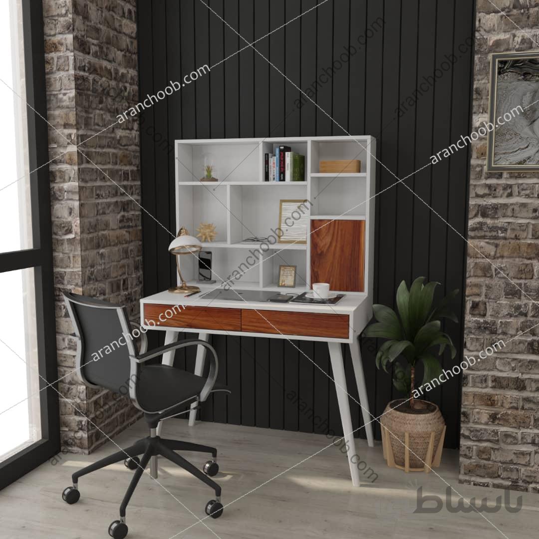 میز تحریر پایه دار 100cmبه همراه کتابخانه