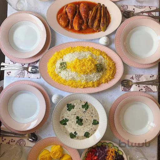 سرویس چینی زرین 12 نفره کامل ژانتی صورتی (108 پارچه) ا Zarin Iran Shahrzad Zhanti-Pink 108 Pieces FDC Dinnerware Set