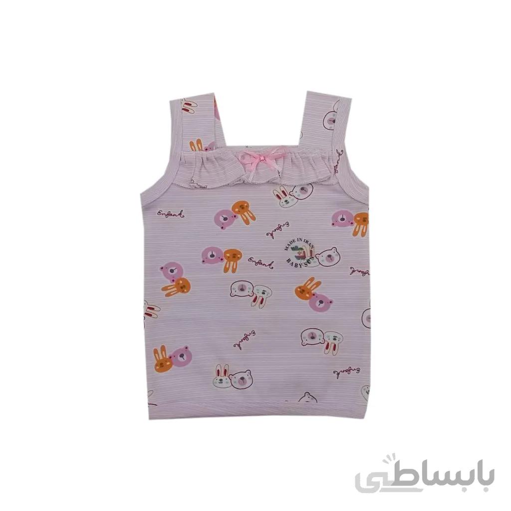 زیرپوش رکابی نوزادی بی بی سان طرح خرگوش و خرس