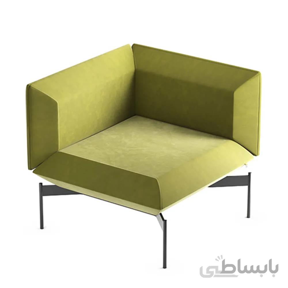 مبل تک دسته ال راست SF-110-11 بدنه بدون پوشش هلگر