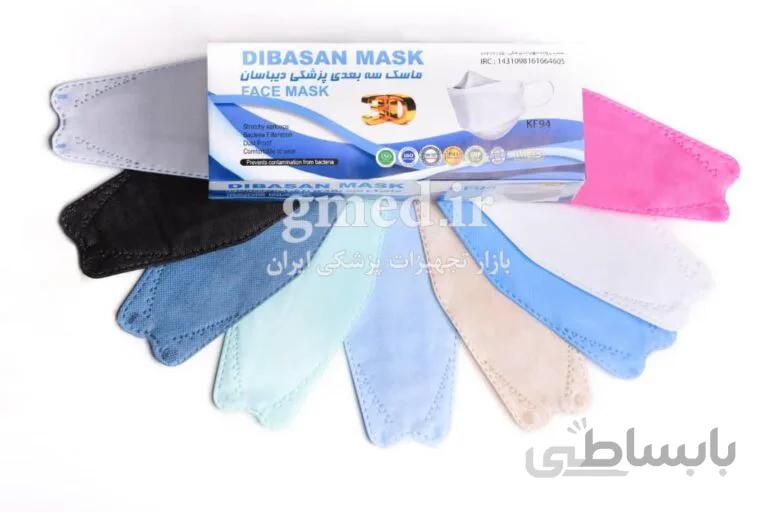 ماسک سه بعدی 4 لایه دیباسان ساخت ایران بسته 50 عددی