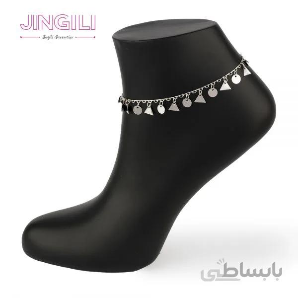 پابند آویز دار نقره ای کد ajw0032