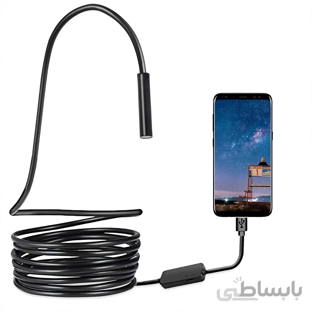 دوربین و ویدئو بروسکوپ، آندوسکوپ صنعتی پرتابل 3 در 1 نیمه محکم ضد آب قابل تنظیم برای موبایل، مک بوک، ویندوز