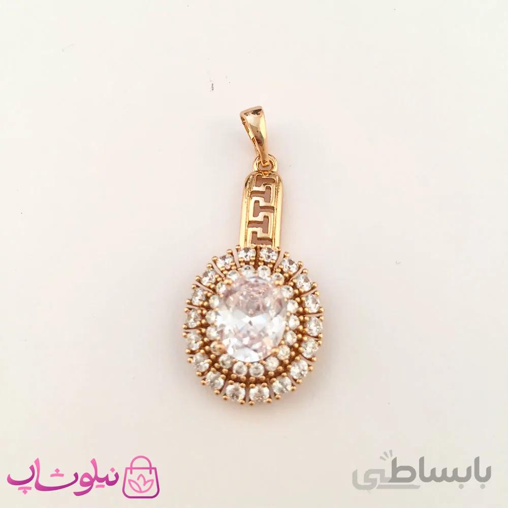 آویز گردنبند زنانه ژوپینگ با نگین سفید کد 45-1