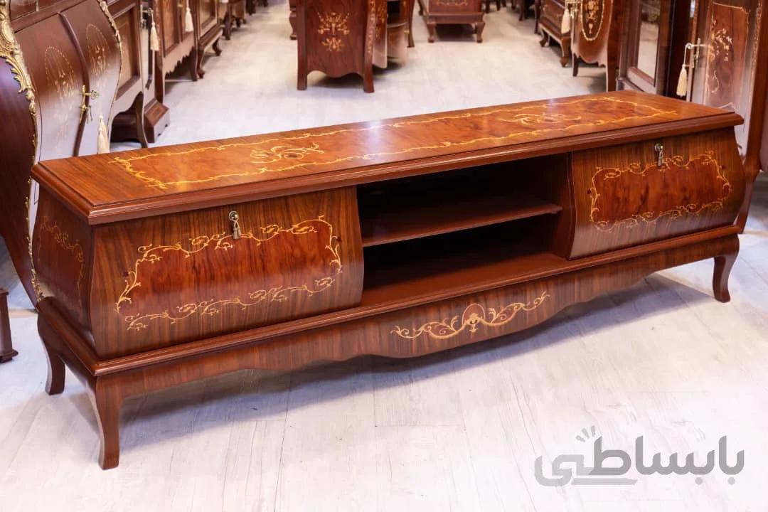 میز تلویزیون چوبی مدل دو کشو خمره ای ۱۸۰ کد ۱۰۱۷۵۴