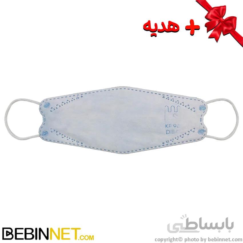 ماسک سه بعدی 4 لایه KF94 بسته 25 عددی سفید آبی