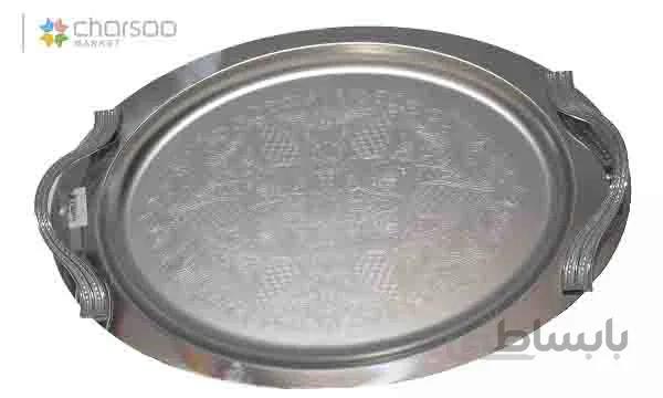 سینی استیل بیضی سایز 28*42 سانتی متر