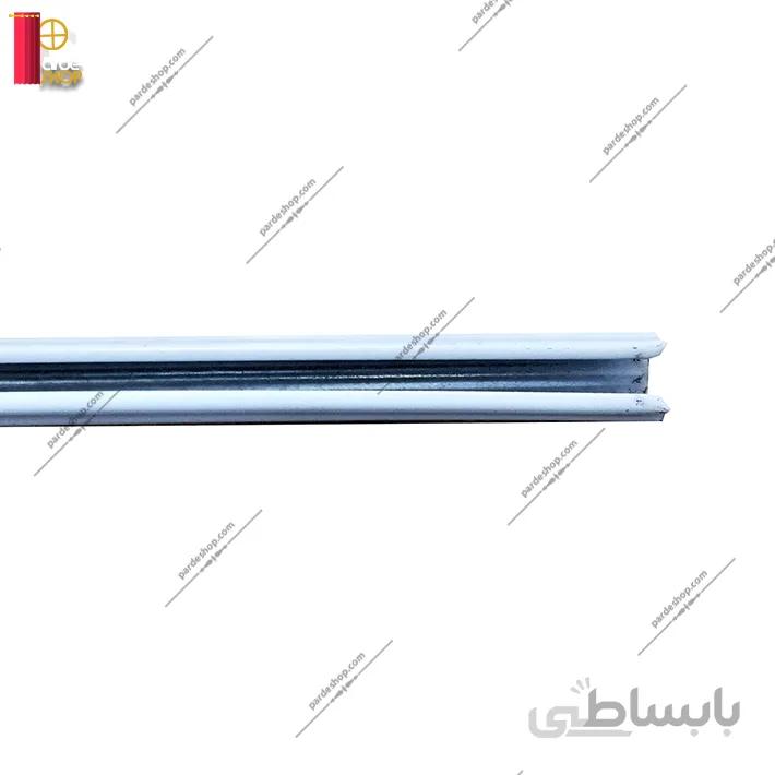 چوب پرده ساده سفید همراه گیره و لوازم نصب