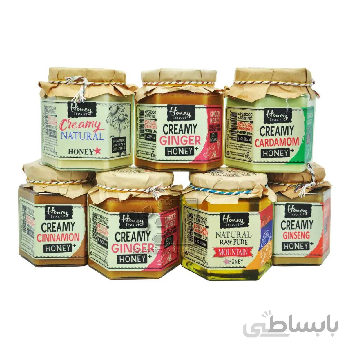 عسل طبیعی کرمی لیمو و نعنا ۴۰۰ گرم هانی تاون – honey town