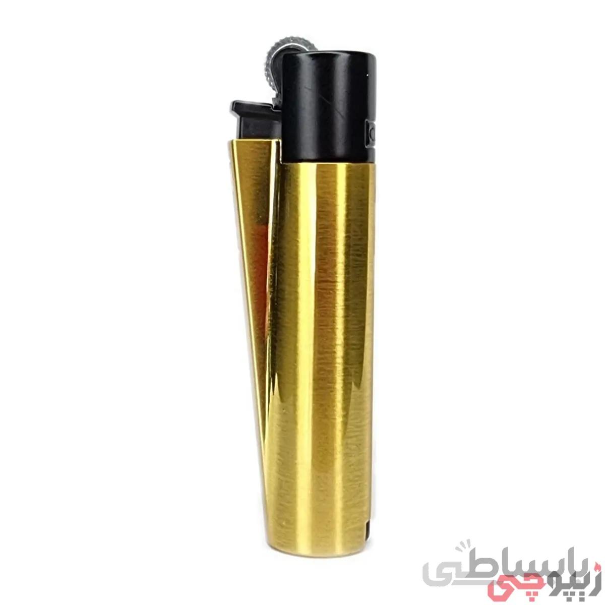 فندک کلیپر اصلی رنگ طلایی مشکی original clipper lighter gold & black